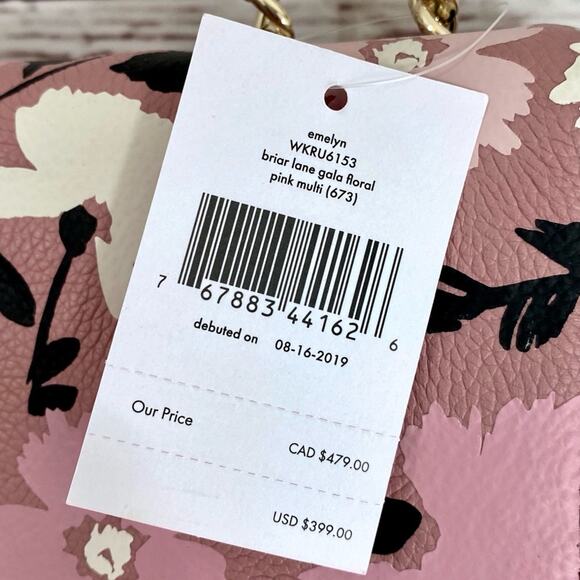 NWT Full-Size Kate Spade Emelyn Briar Lane Floral Bag Purse Shoulder PINK MULTI - Picture 6 of 8